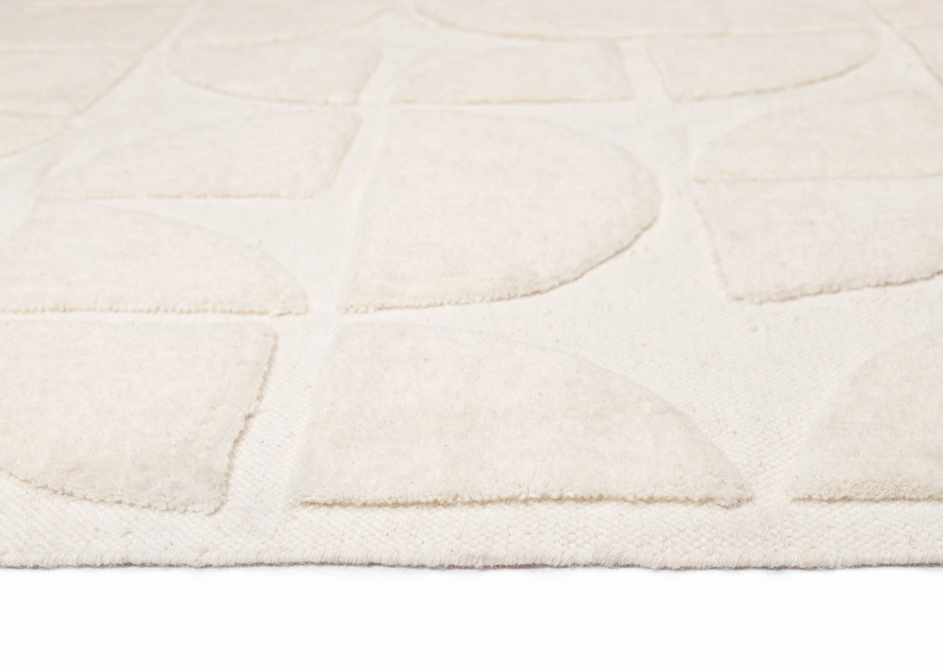 Kikko Geometric Cream Washable Wool Rug *NO RETURNS UNLESS FAULTY