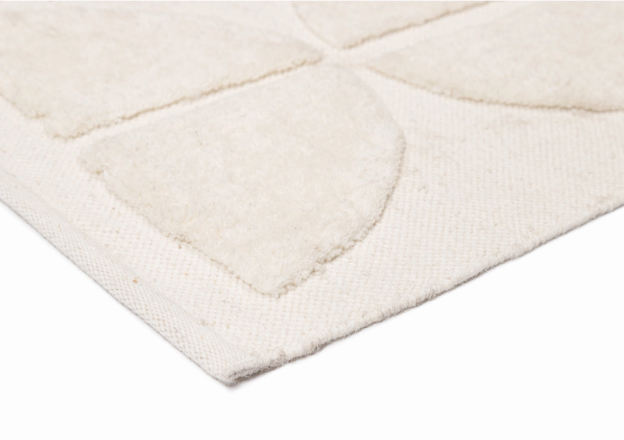 Kikko Geometric Cream Washable Wool Rug *NO RETURNS UNLESS FAULTY