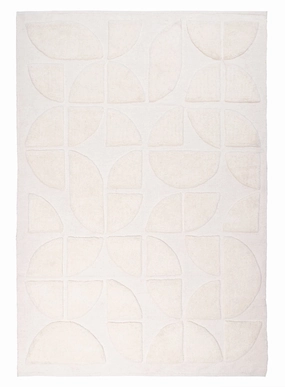 Kikko Geometric Cream Washable Wool Rug *NO RETURNS UNLESS FAULTYmodern color block patchwork rug