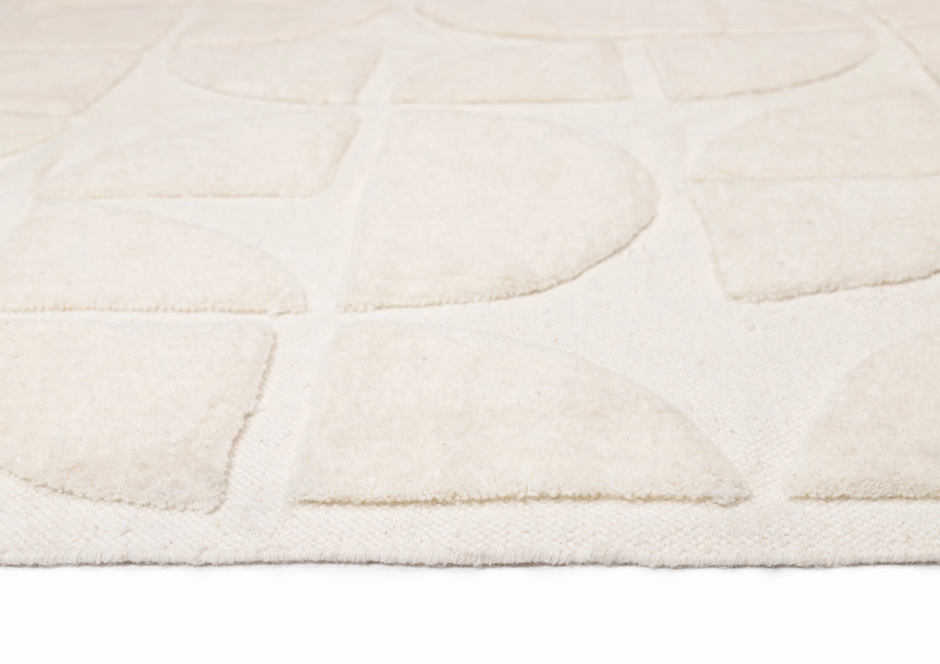 Kikko Geometric Cream Washable Wool Rug *NO RETURNS UNLESS FAULTY