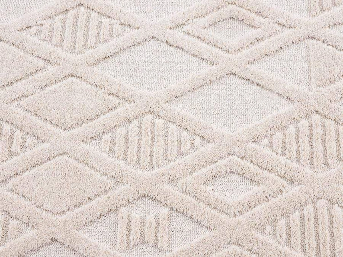 Kira Diamond Detail Textured Round Rug