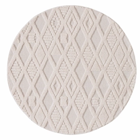 Kira Diamond Detail Textured Round Rugmodern color block patchwork rug