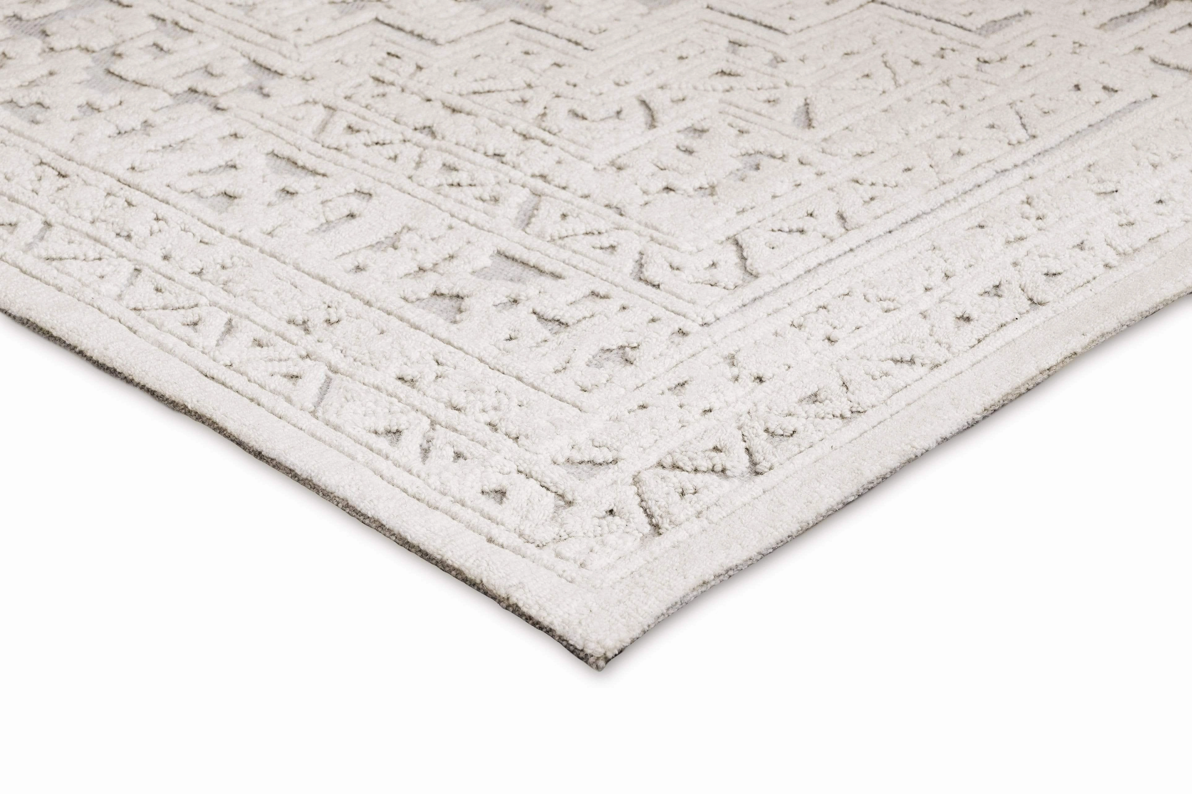 Kirrily Blue Grey and Ivory Textured Tribal Rug *NO RETURNS UNLESS FAULTY
