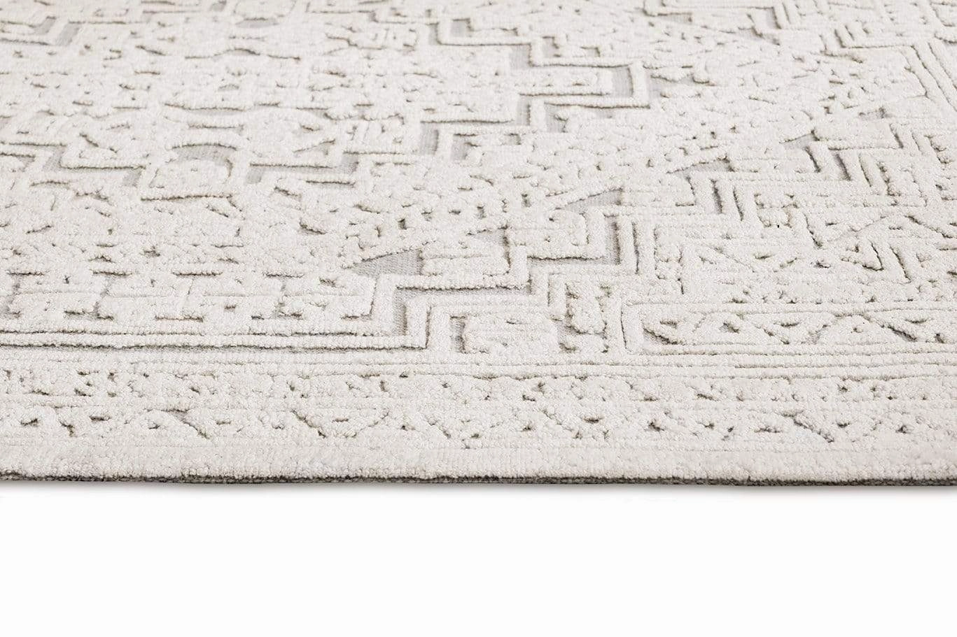 Kirrily Blue Grey and Ivory Textured Tribal Rug *NO RETURNS UNLESS FAULTY