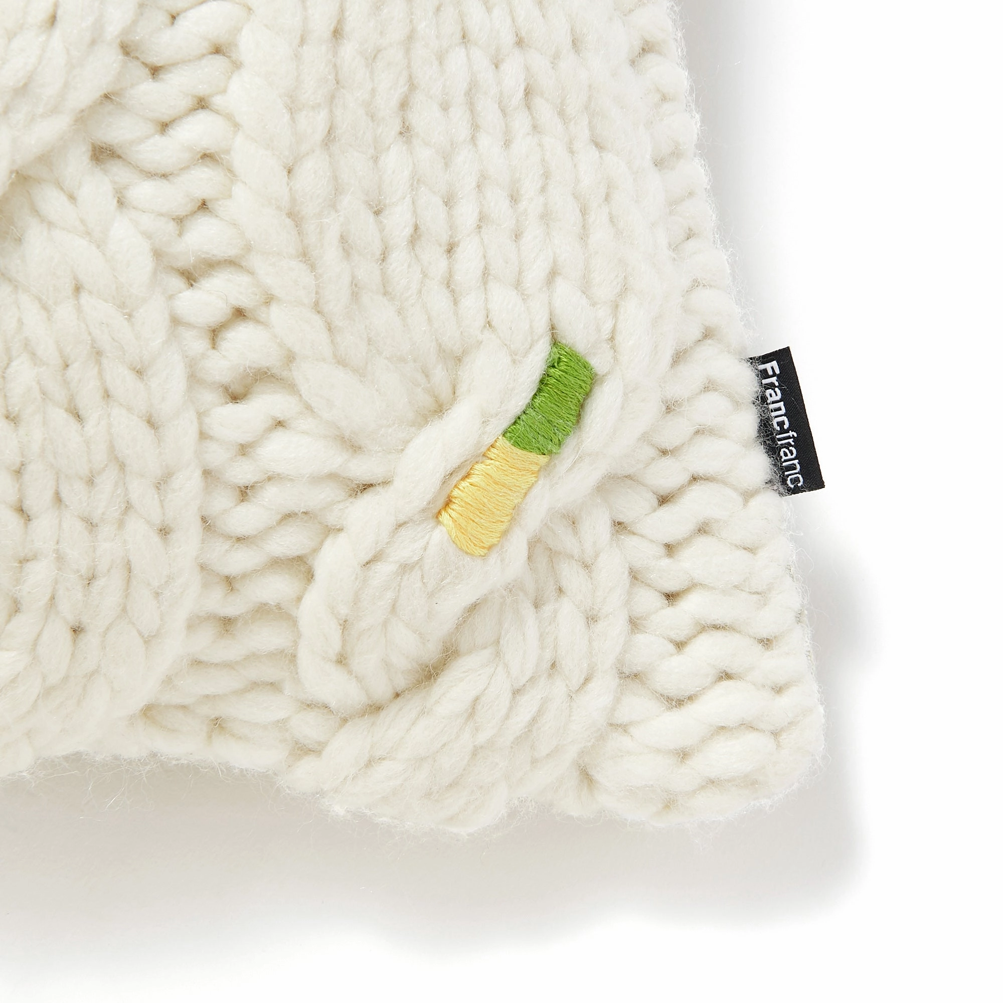 Knit Emb Cable Cushion Cover 450 X 450 White