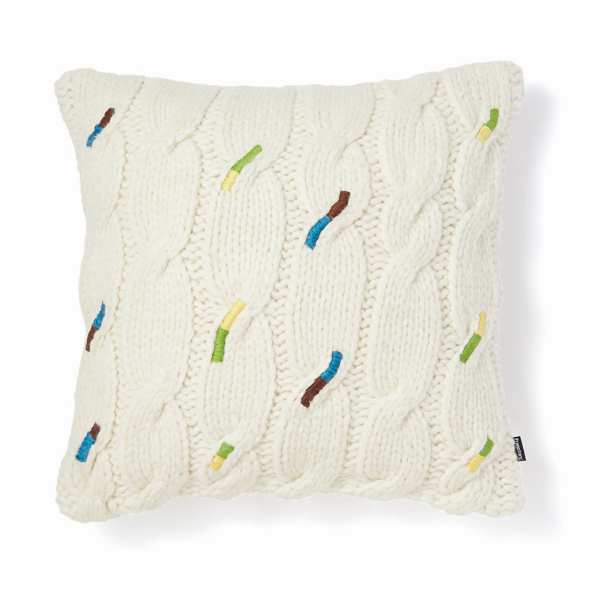 Knit Emb Cable Cushion Cover 450 X 450 Whitebedding sets ,throw blankets 