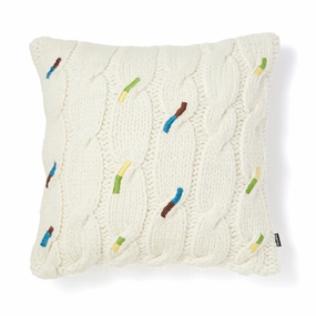 Knit Emb Cable Cushion Cover 450 X 450 Whitebedding sets ,throw blankets 