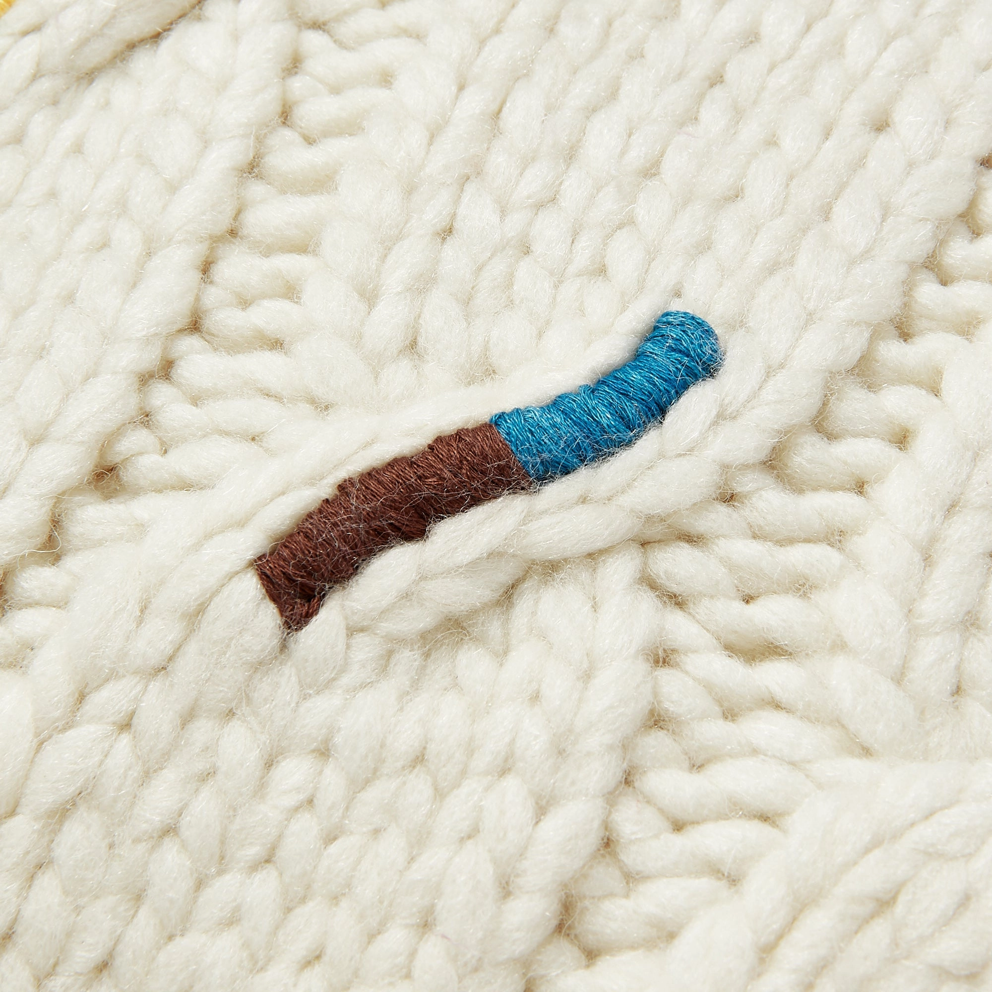 Knit Emb Cable Cushion Cover 450 X 450 White