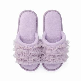 Knit Frill Room Shoes Purplebedding sets ,throw blankets 