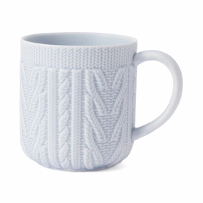 Knit Mug Blueglass cups ,personalized mugs 