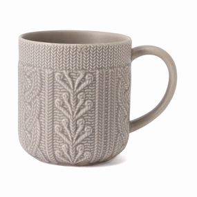 Knit Mug Brownglass cups ,personalized mugs 