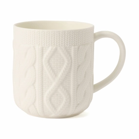 Knit Mug Ivoryglass cups ,personalized mugs 