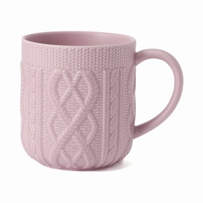 Knit Mug Pinkglass cups ,personalized mugs 