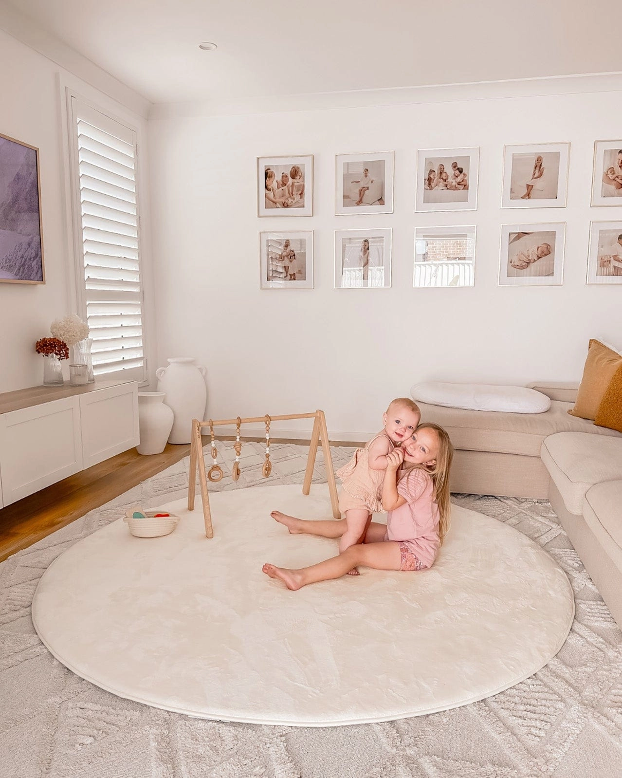 Koa Ivory Plush Rollie Pollie Round Playmat