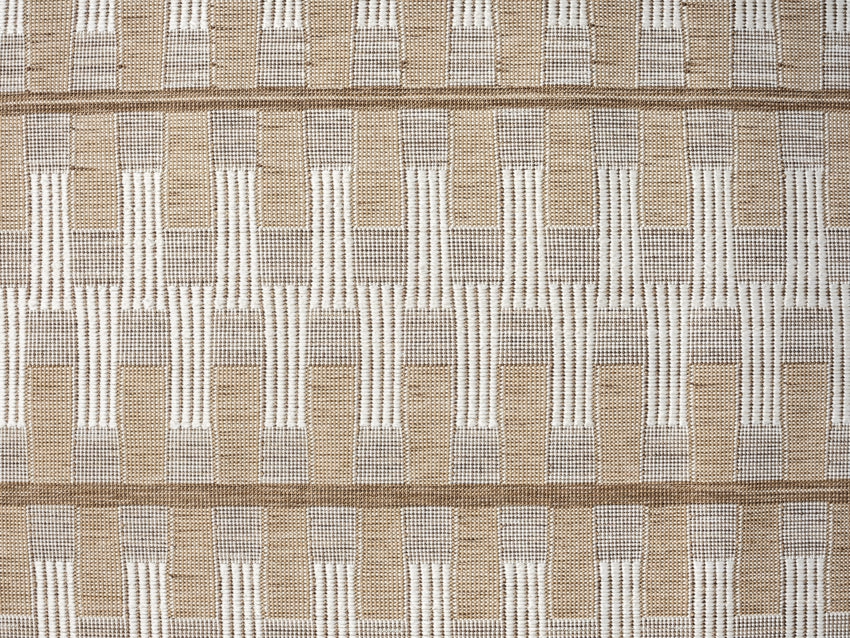 Krystal Brown and Ivory Geometric Flatweave Indoor Outdoor Rug