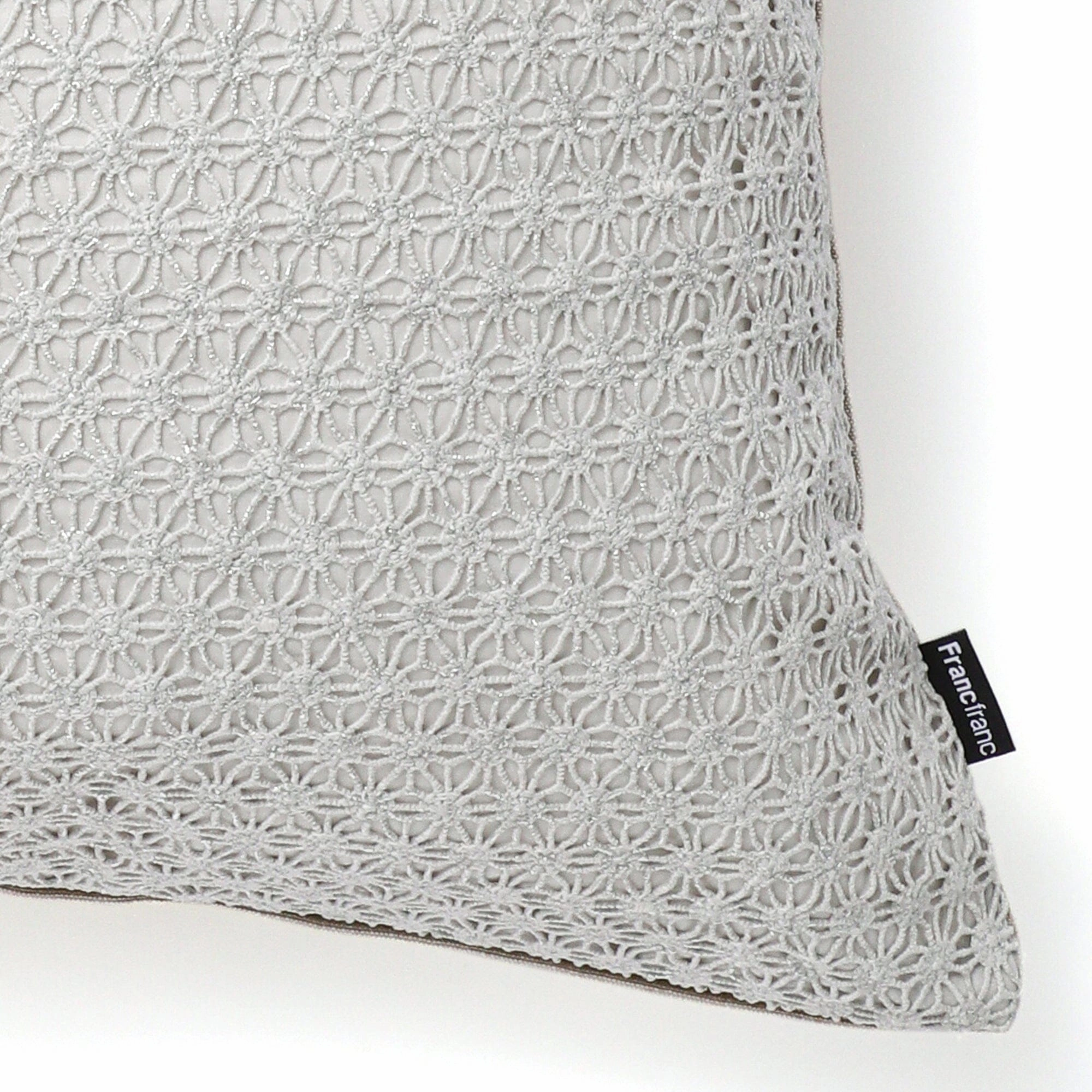 Lace Metallic Print Cushion Cover 450 X 450 Gray