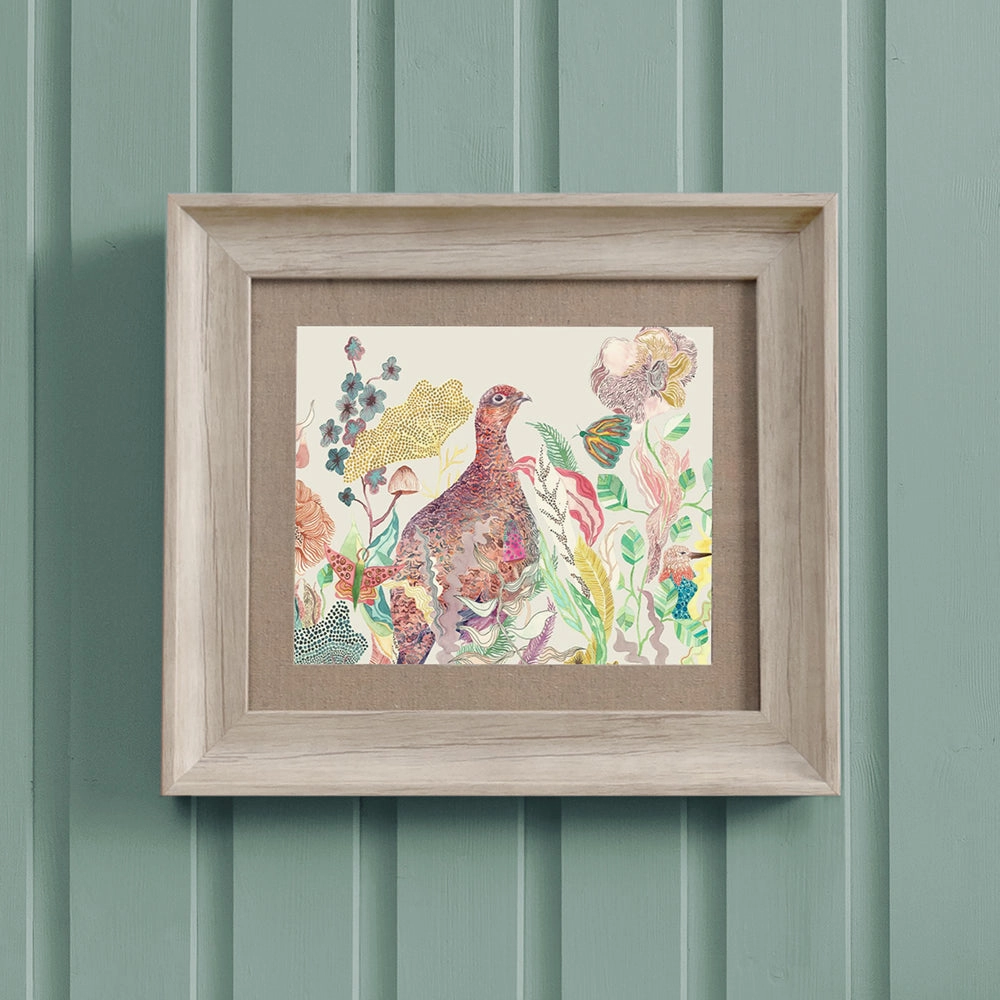 Lady Grouse Framed Print Linenmodern home decor ,home decor for bedroom 