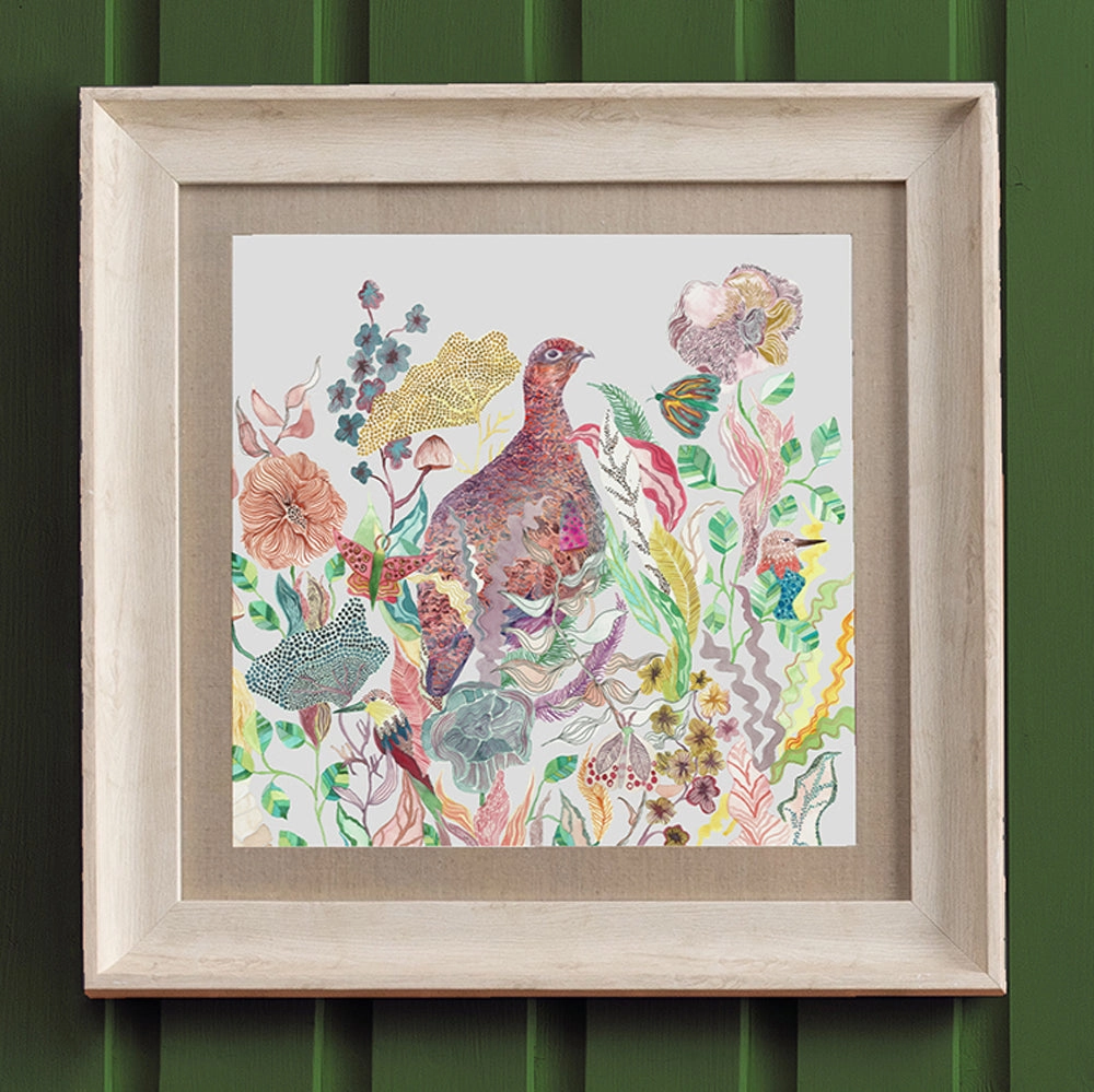 Lady Grouse Framed Print Linen