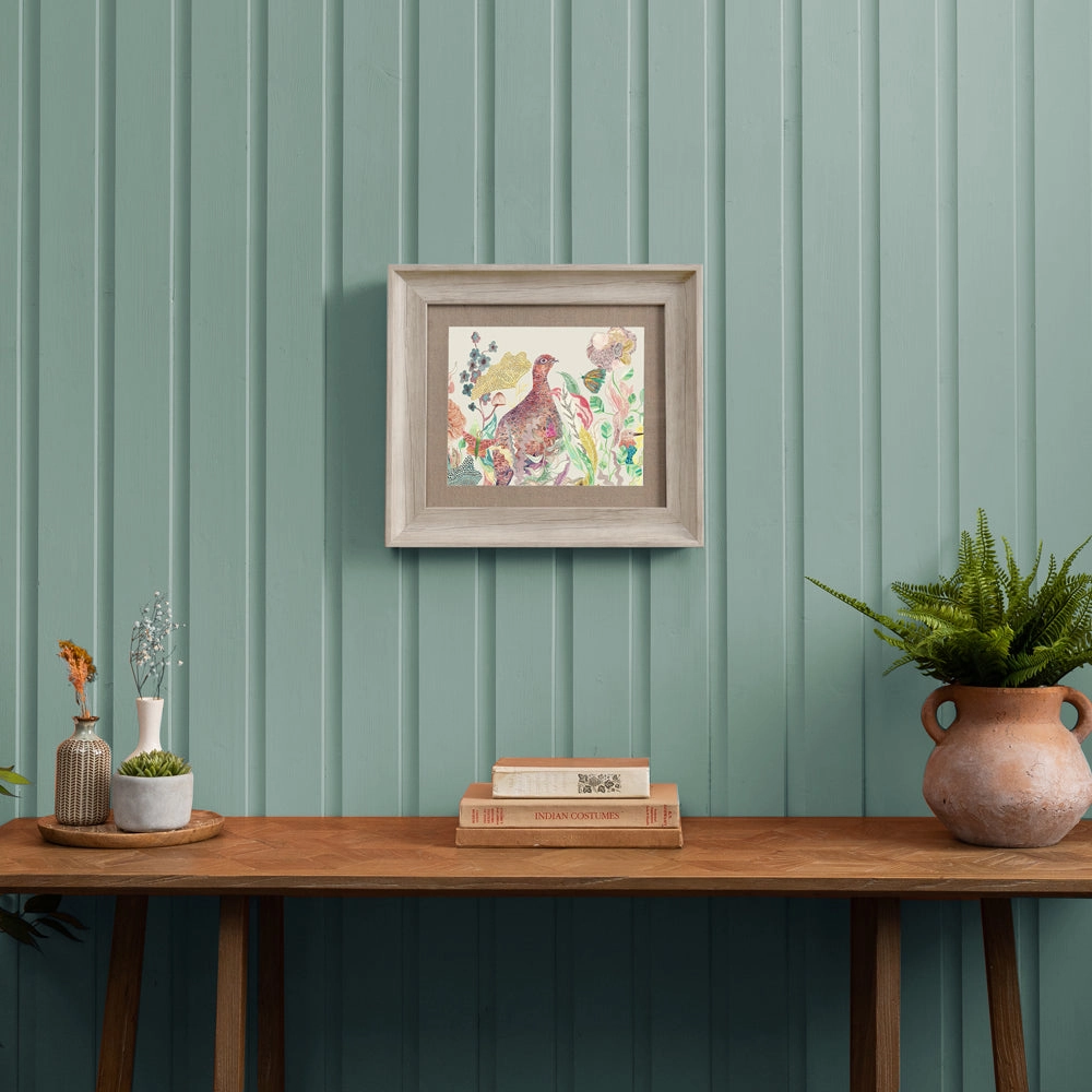 Lady Grouse Framed Print Linen