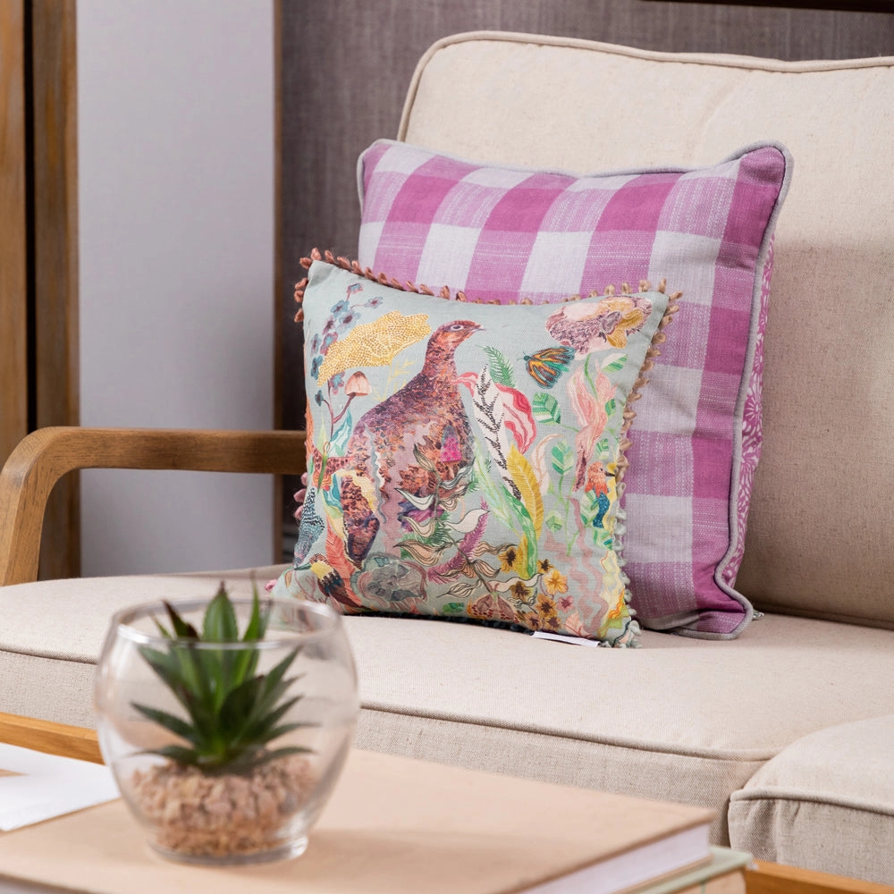 Lady Grouse Small Printed Feather Cushion Robins Eggbedding sets ,throw blankets 