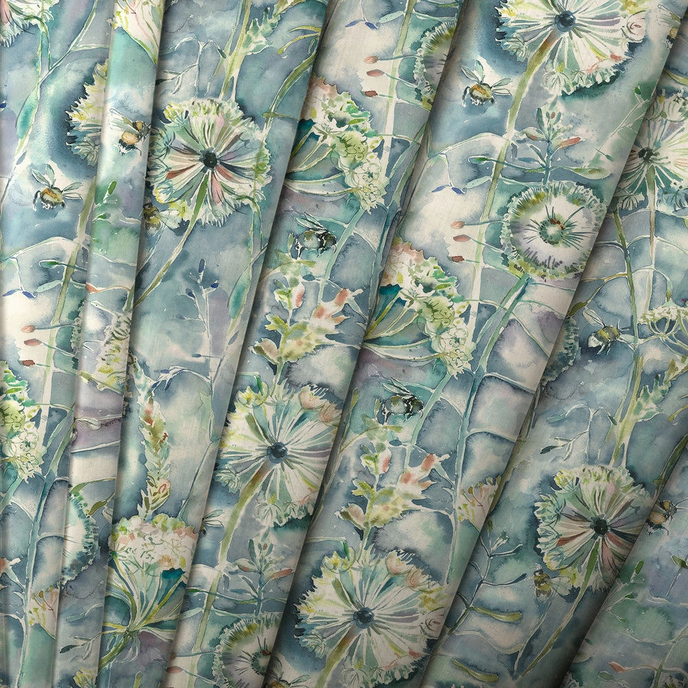 Langdale Printed Cotton Made to Measure Roman Blinds Teal