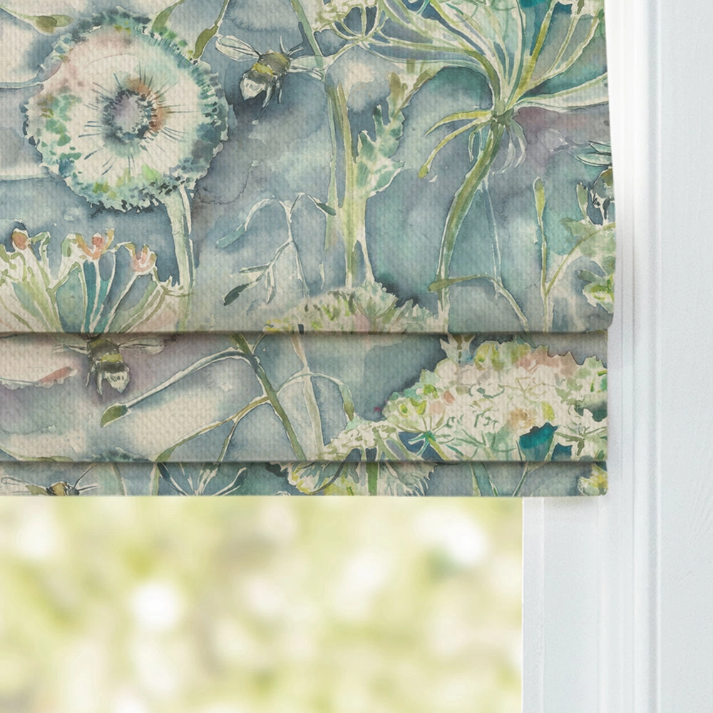 Langdale Printed Cotton Made to Measure Roman Blinds Teal