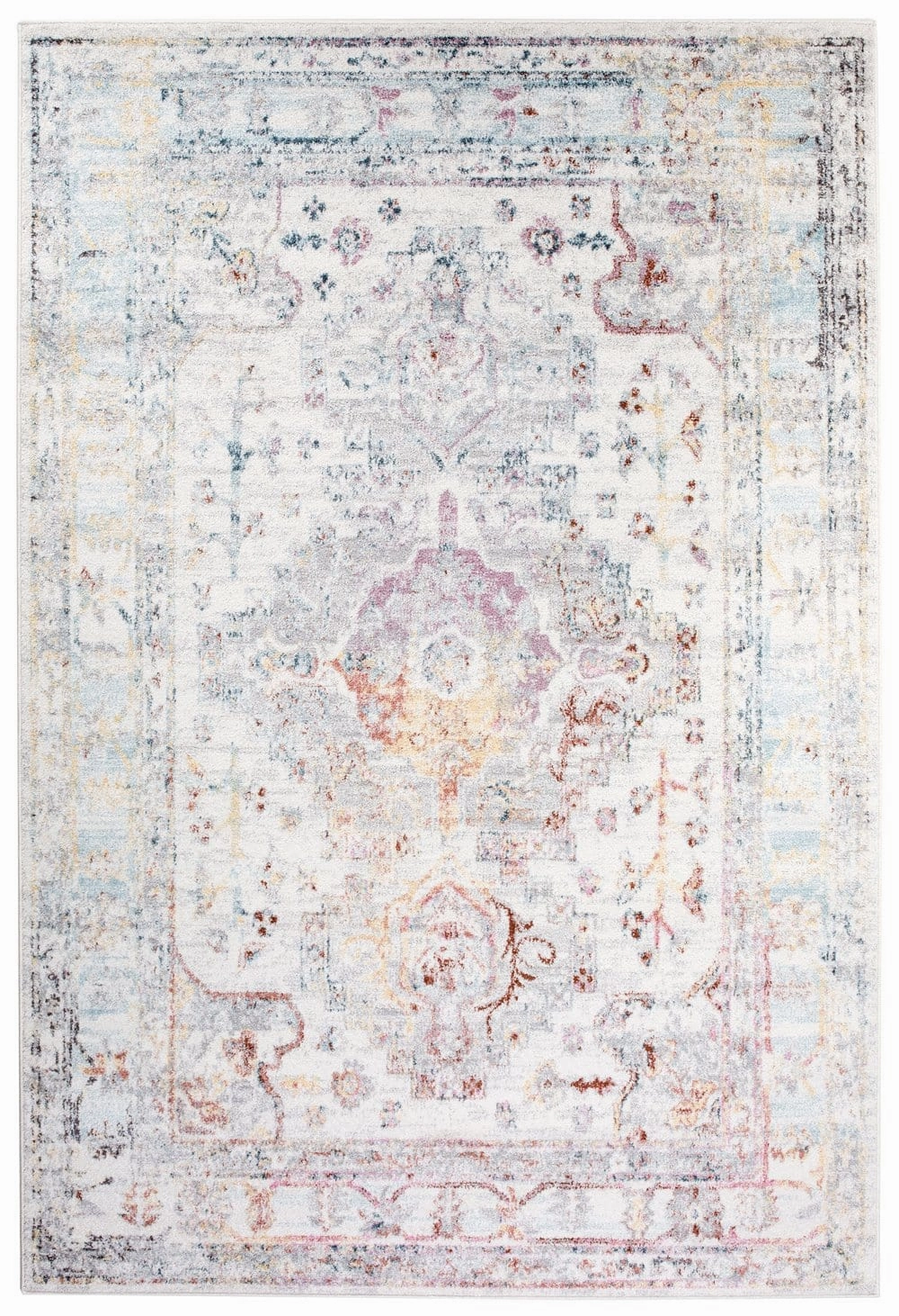 Lara Orange and Purple Multi-Colour Distressed Rug *NO RETURNS UNLESS FAULTYmodern color block patchwork rug