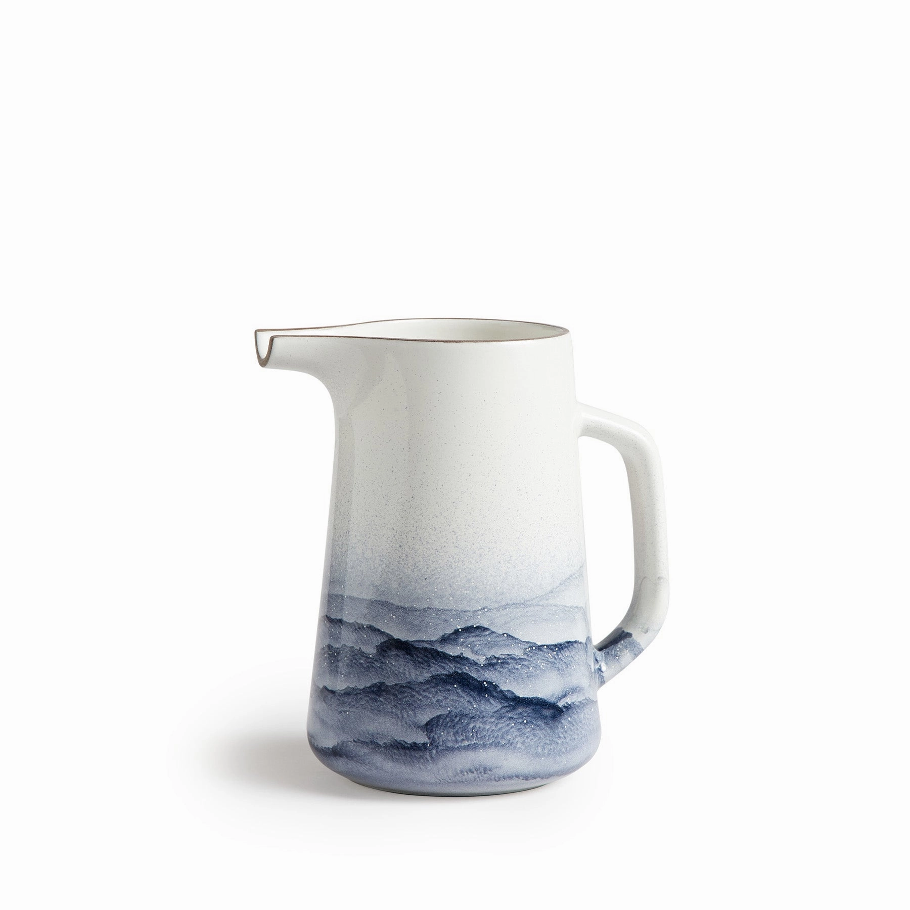 Large Pitcher in Midnight and Opaque White Watercolornordic minimalist vase