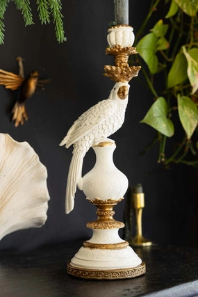 Large White Ornate Parrot Candlestick Holderscented candle ,decorative candle 