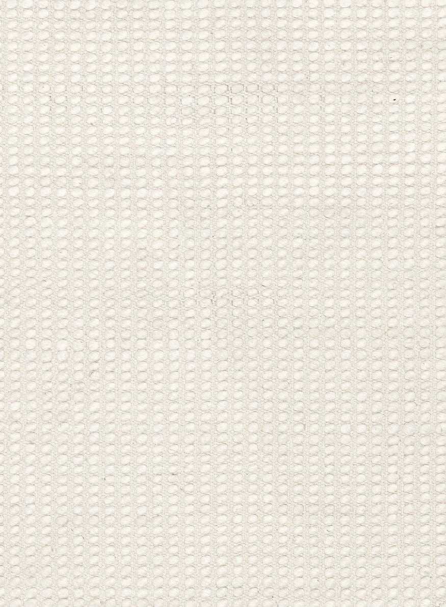 Larvic Ivory Chunky Wool Round Rug