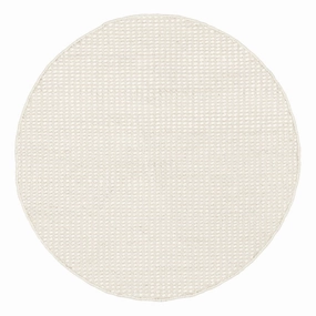 Larvic Ivory Chunky Wool Round Rugmodern color block patchwork rug