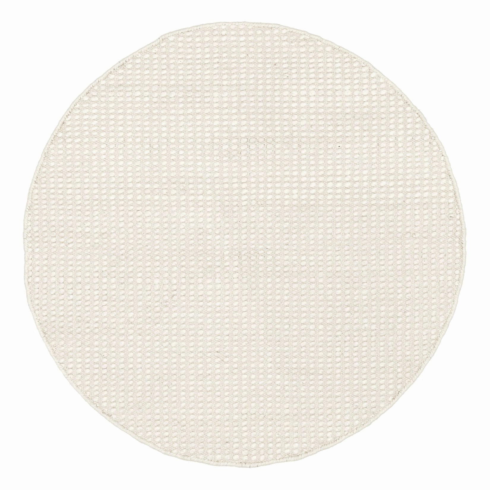 Larvic Ivory Chunky Wool Round Rugmodern color block patchwork rug