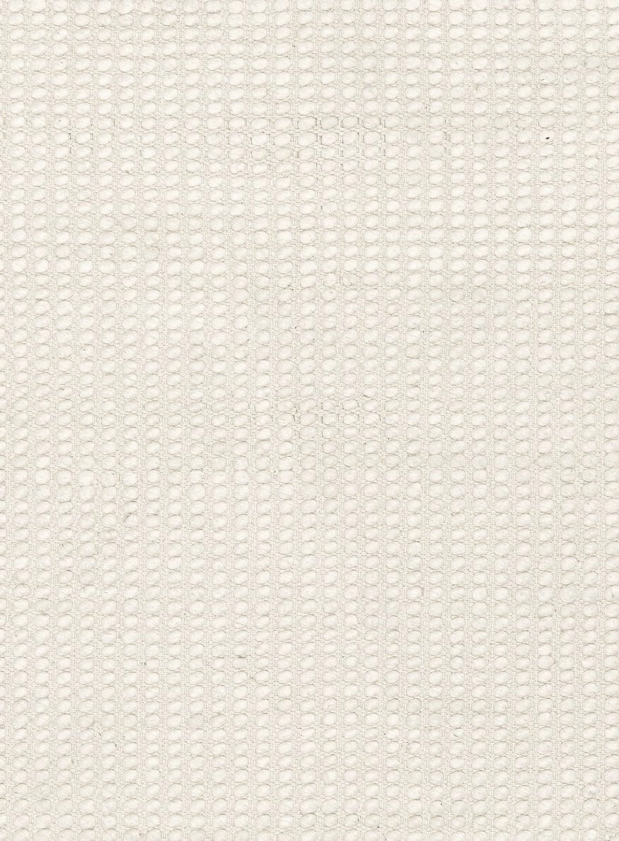 Larvic Ivory Chunky Wool Round Rug