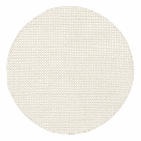 Larvic Ivory Chunky Wool Round Rugmodern color block patchwork rug