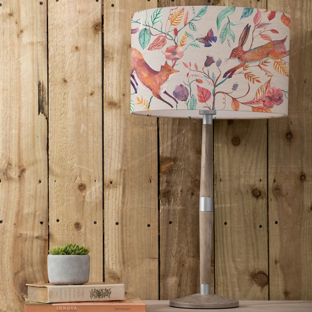 Leaping Into The Fauna Eva & Solensis Complete Table Lamp Grey/Linenreplacement lampshade,White Linen Drum Lampshade for Table or Floor Lamp
