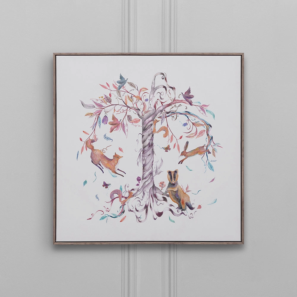 Leaping Into the Fauna Framed Canvas Stone