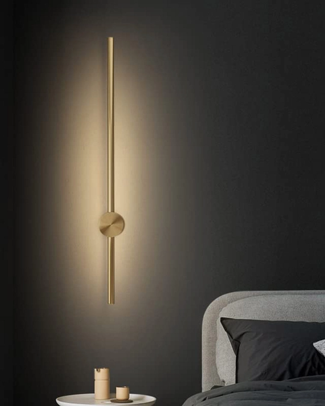 Led Gold Long Tube Wall Light