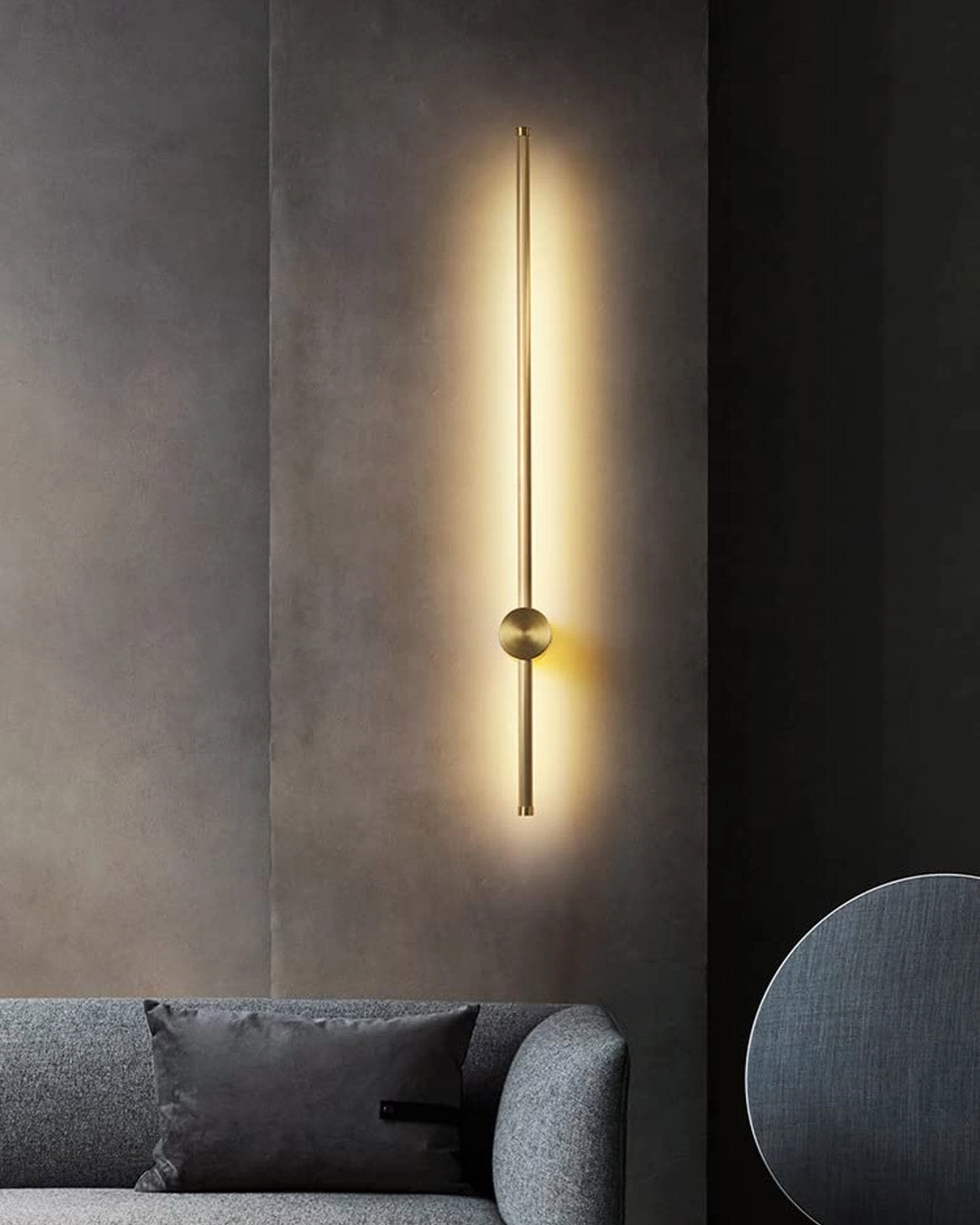 Led Gold Long Tube Wall Light