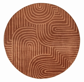 Leta Brown Abstract Rollie Pollie Round Playmatmodern color block patchwork rug