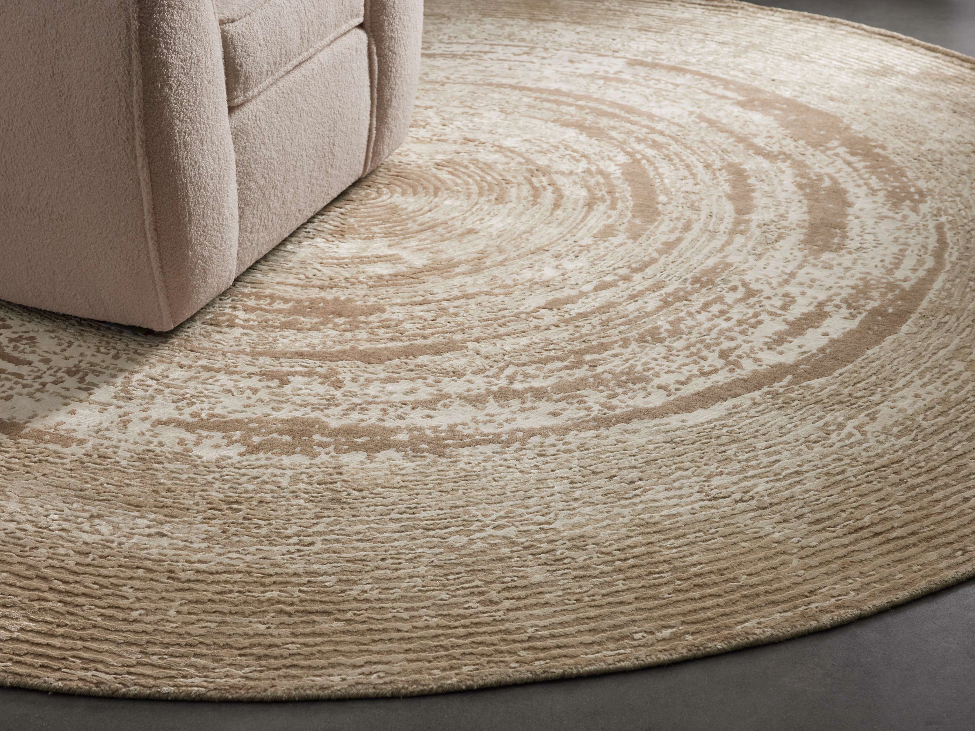 Lette Hand-Knotted Round Rugmodern color block patchwork rug
