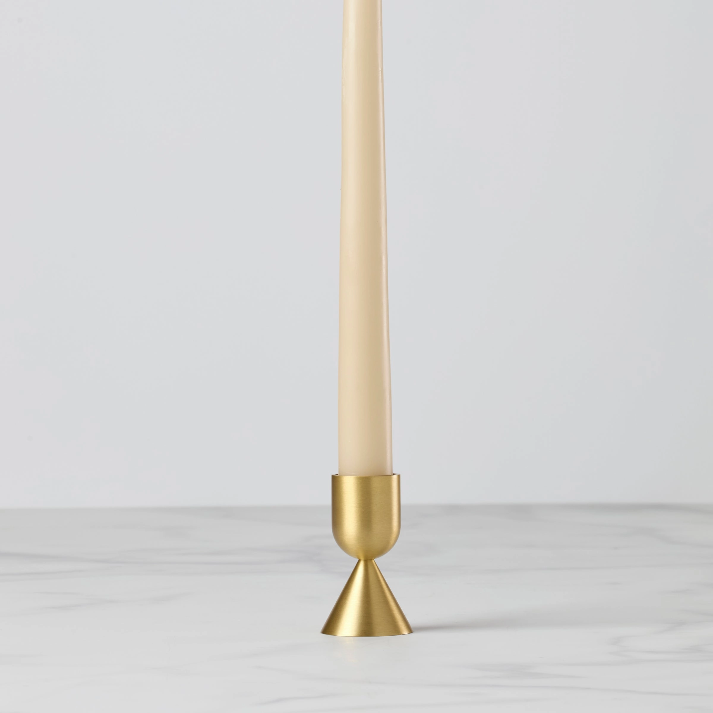 Light Gold Short Taper Candle Holder