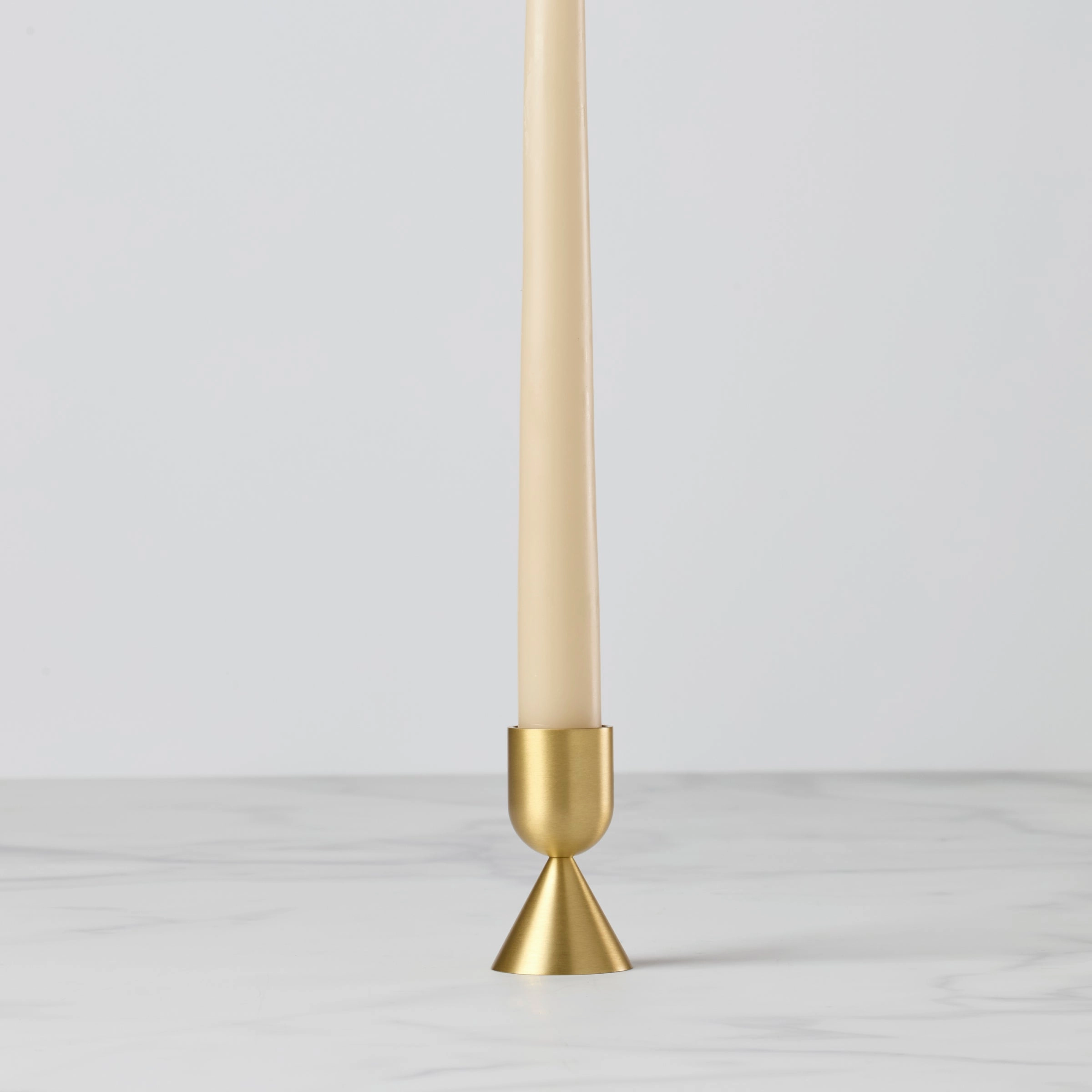 Light Gold Short Taper Candle Holder