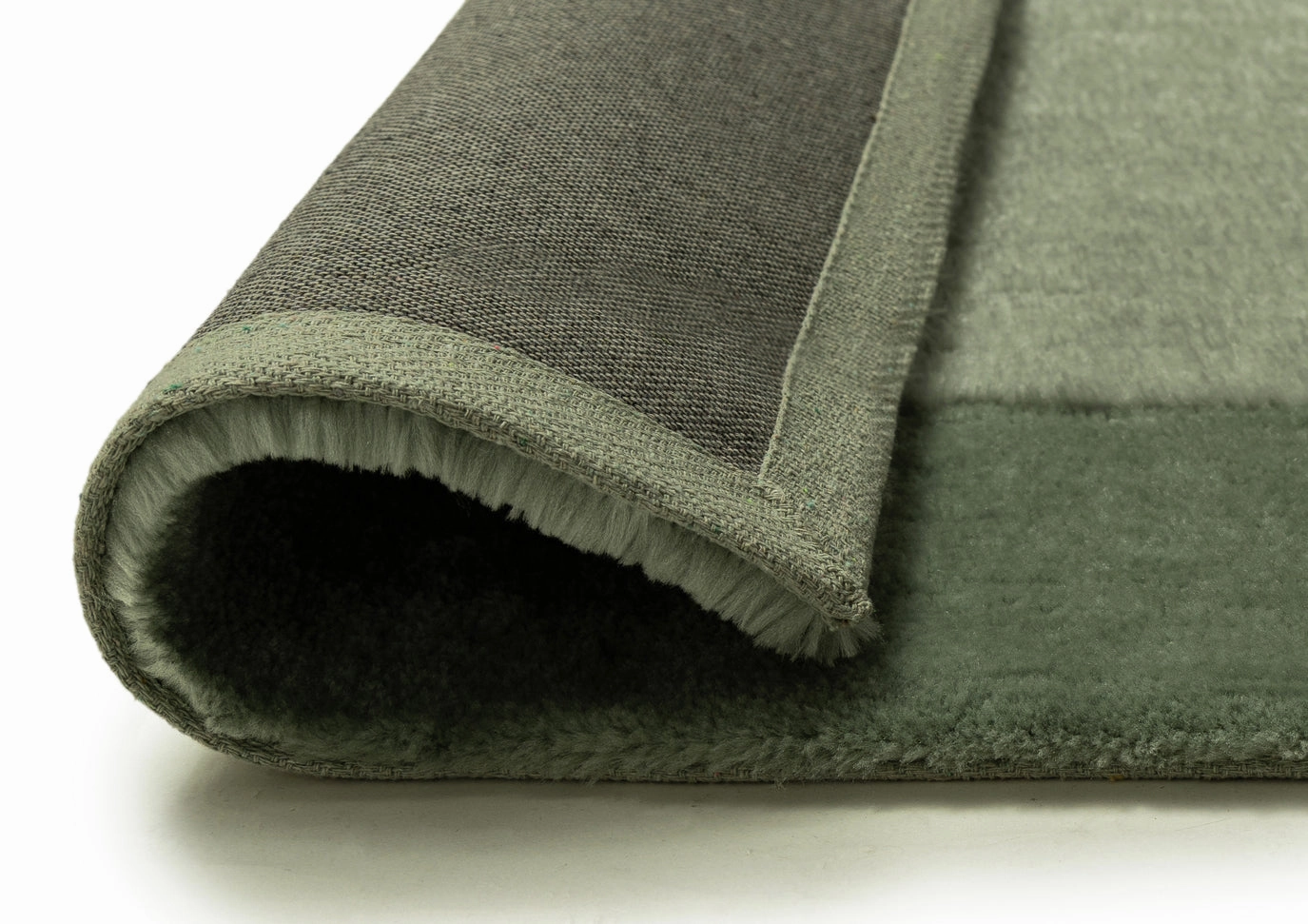 Lila Green Bordered Shag Rug