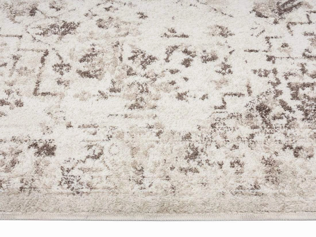 Liliana Cream And Brown Traditional Distressed Floral Rug