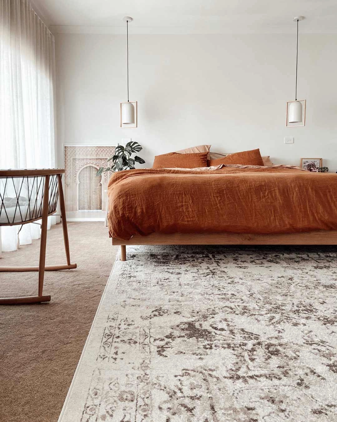 Liliana Cream And Brown Traditional Distressed Floral Rug