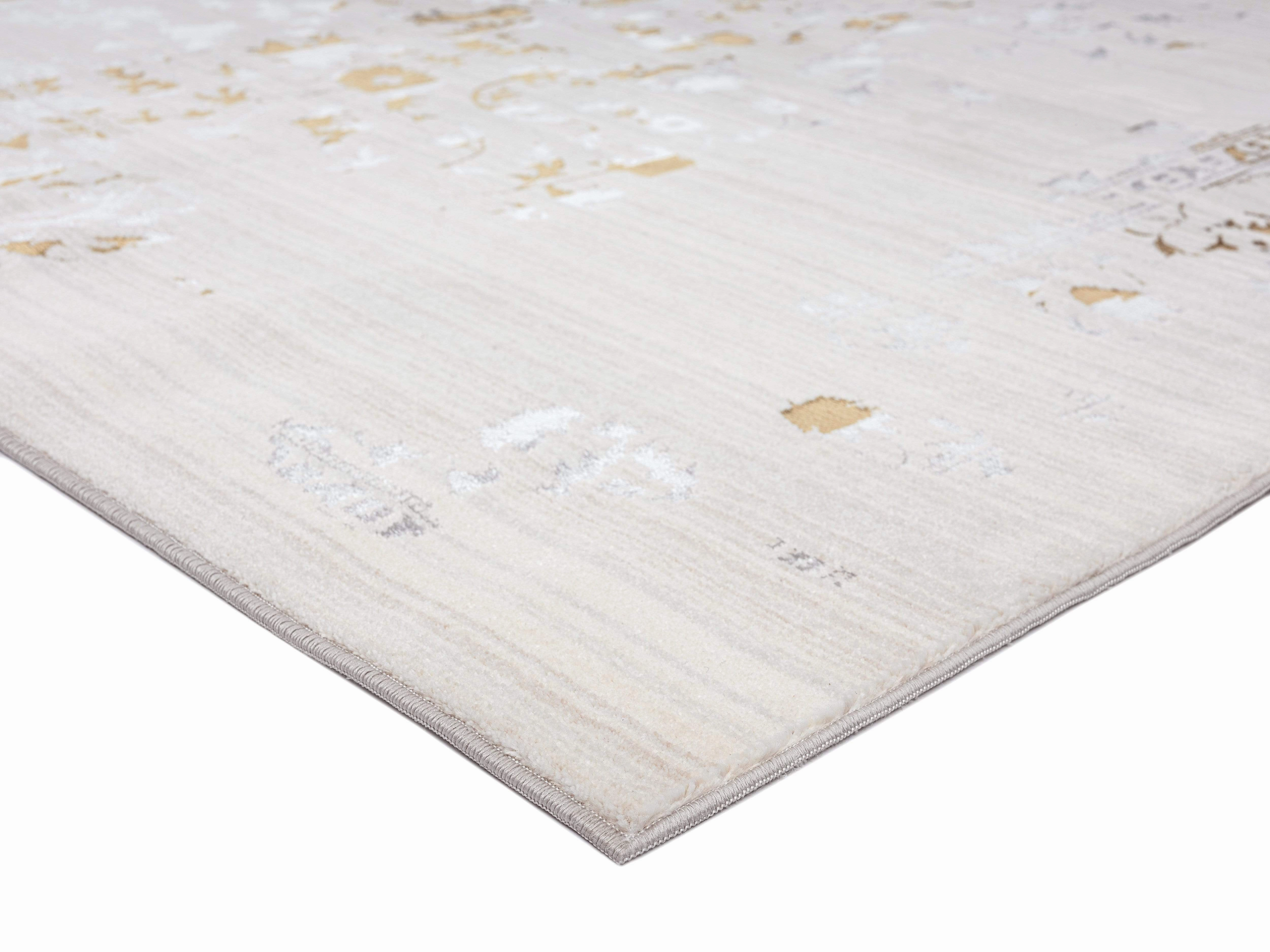 Lindy Cream Ivory And Gold Traditional Floral Rug *NO RETURNS UNLESS FAULTY
