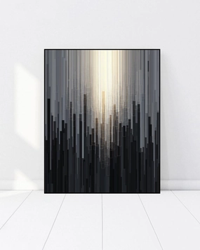 Linear Fade 3D Abstract Oil Paintingnordic style wall decor