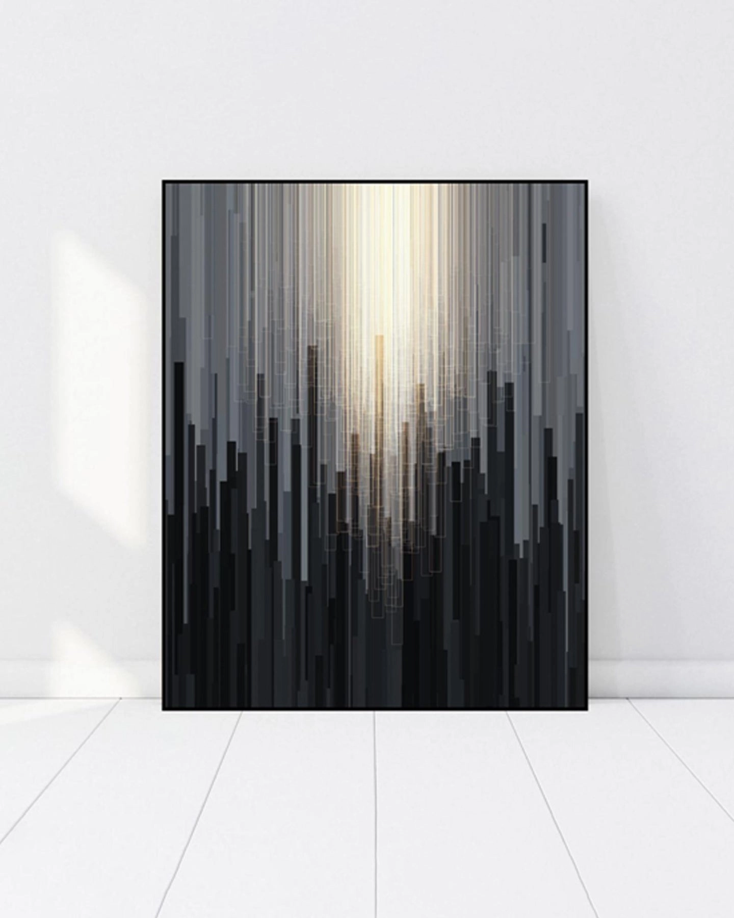 Linear Fade 3D Abstract Oil Paintingnordic style wall decor