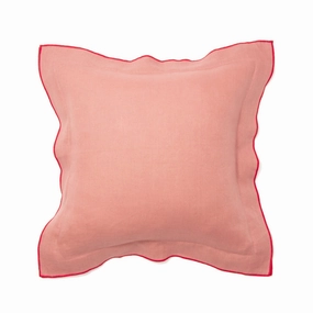 Linen Flange Cushion Cover 450 x 450  Orangebedding sets ,throw blankets 