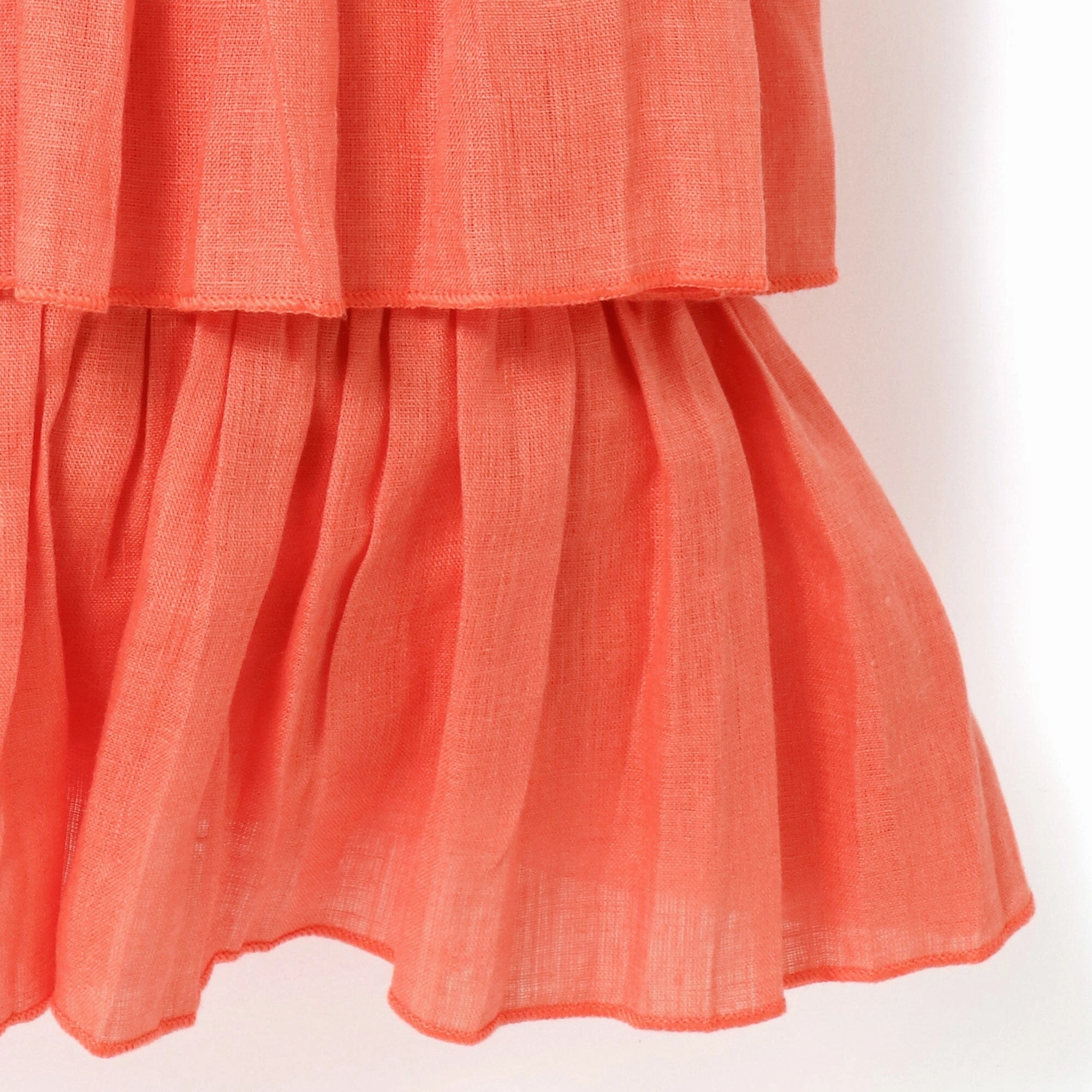 Linen Frill Cushion Cover 450 x 450 Orange
